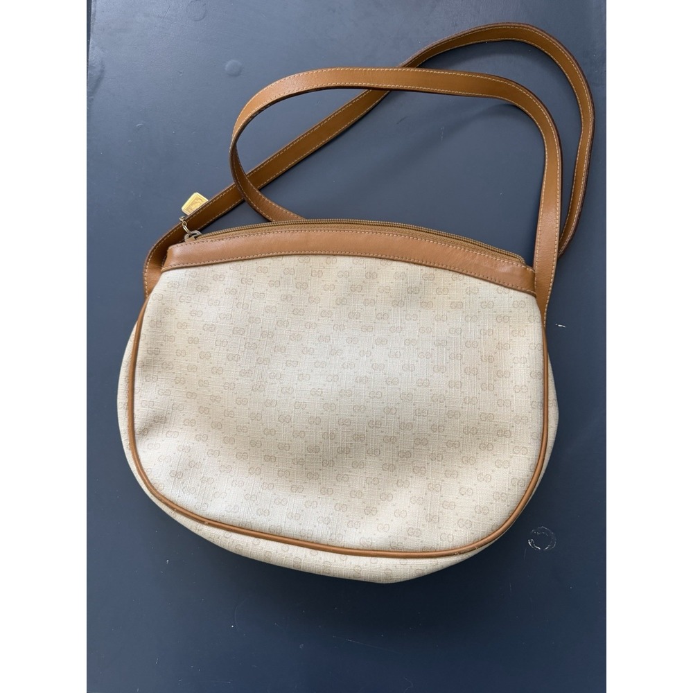 GUCCI Micro GG Supreme Shoulder Bag PVC Beige Gold 007 87 0018 Auth ki4930 - Picture 6 of 16